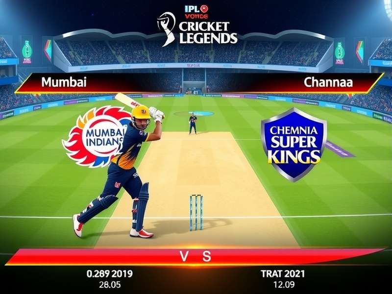 Cricket Legend 19 Gameplay Screenshot showing IPL match between Mumbai Indians and Chennai Super Kings